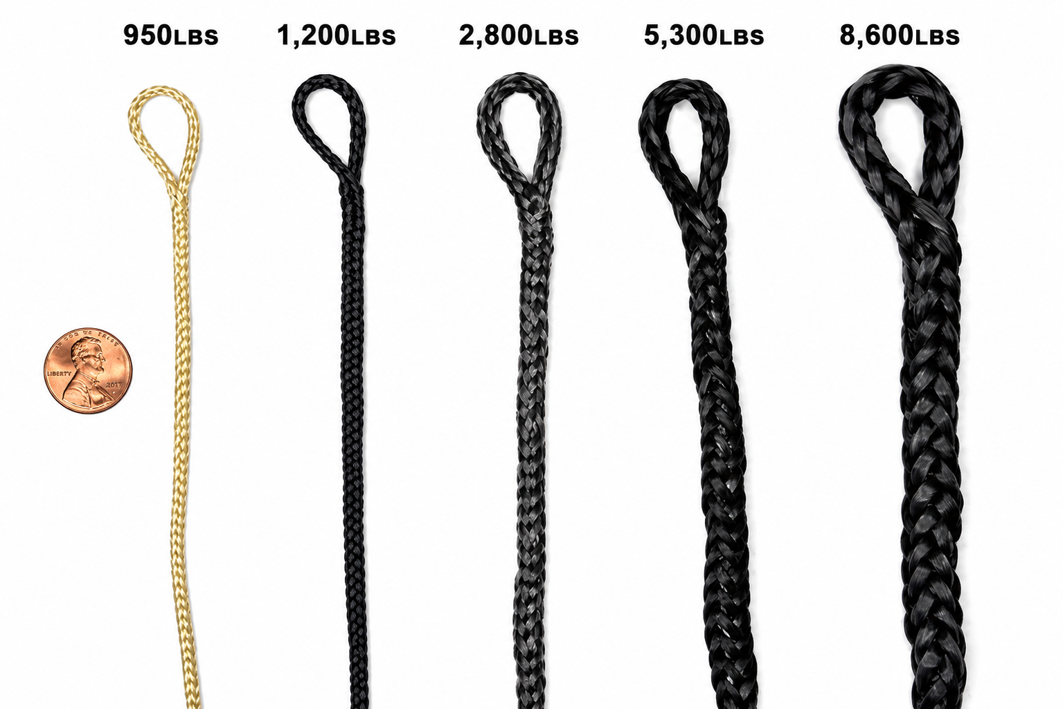 Braided Kevlar Shock Cord's 950lbs-8,600lbs
